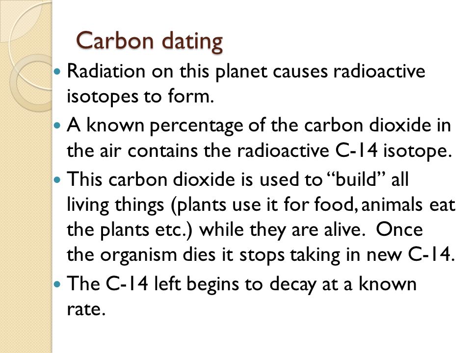 Carbon dating live animals